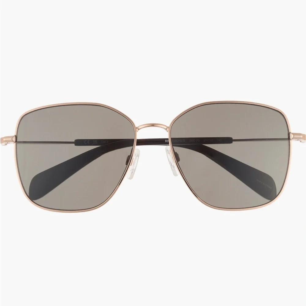 rag & bone 57mm Square Sunglasses in Rose Gold NWT